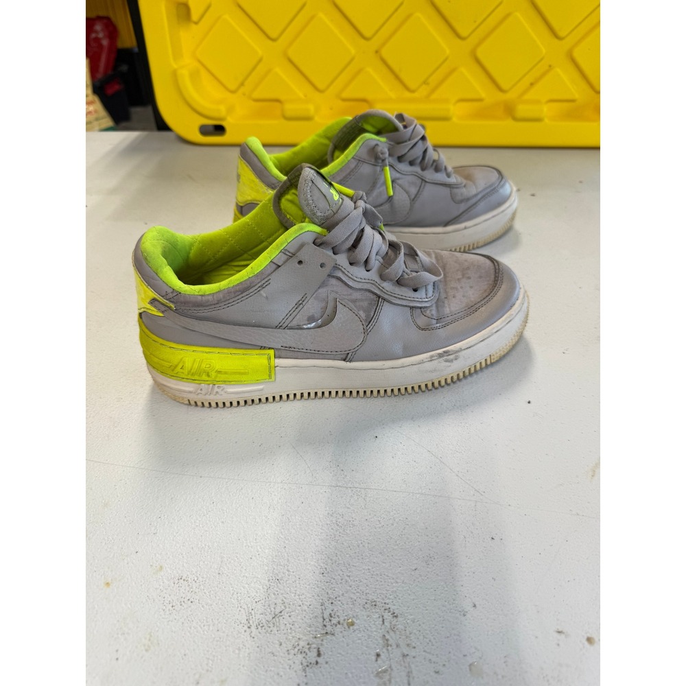 Nike Air Force 1 Shadow Wolf Grey Electric Green Mens 8.5 CQ3317-001 Low Top